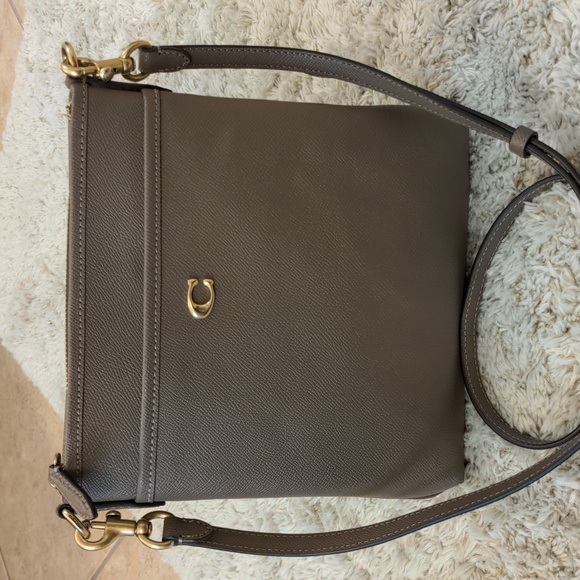 Coach Handbags - Coach Crossgrain Leather Kitt Crossbody Dark Stone